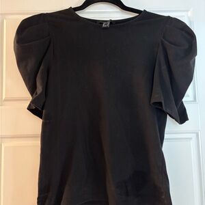 Forever 21 Black Puff Sleeve Blouse